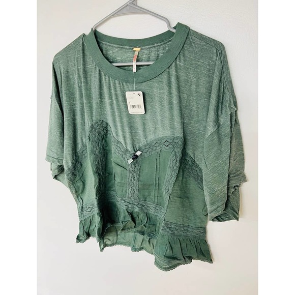 Free People Fall in Love Tee Washed Army - Picture 3 of 8